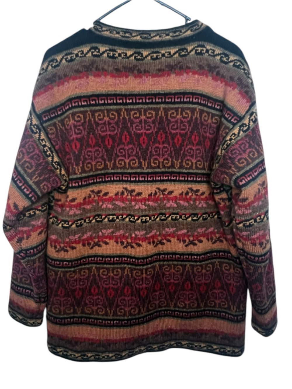 Coldwater Creek 100% Shetland Wool Floral Fair Isle Button Up Cardigan Sweater - Picture 6 of 6